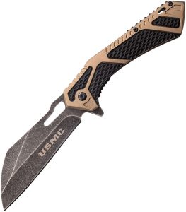 USMC Linerlock A/O Assisted Opening Knife - Tan
