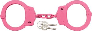 UZIHCCPK Uzi Handcuffs Pink Steel Chain Link