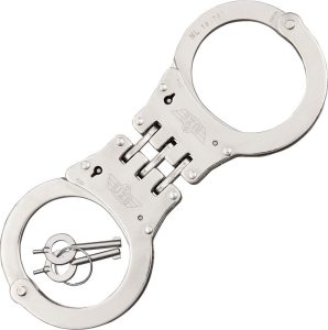 UZIHCHS Uzi Hinged Handcuffs Silver Steel Triple Hinge