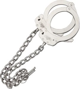 UZIHCLEG Uzi Leg Cuffs Polished Nickel Steel - Double Security Lock
