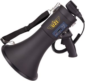 UZIMPPRO Uzi Megaphone with Siren 50W Bluetooth Rechargeable PA System
