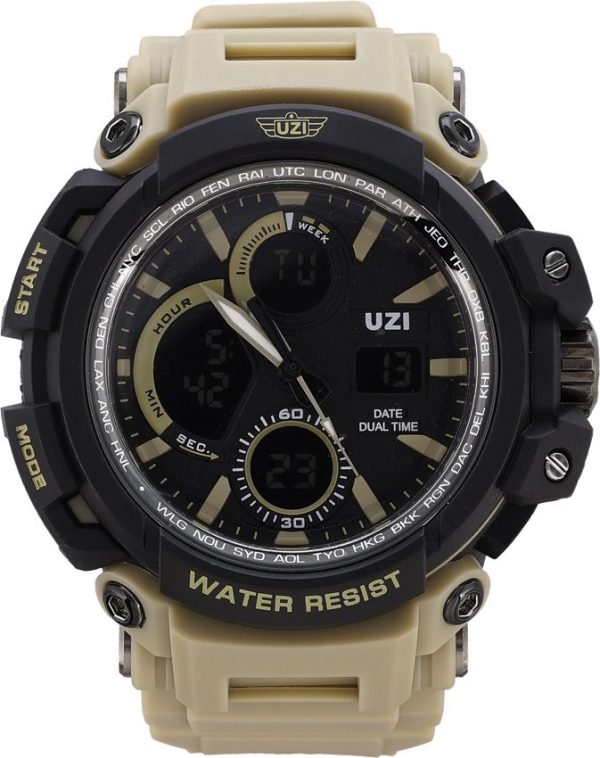 UZIW1708K Uzi Shock Watch Khaki - Tactical Multifunction