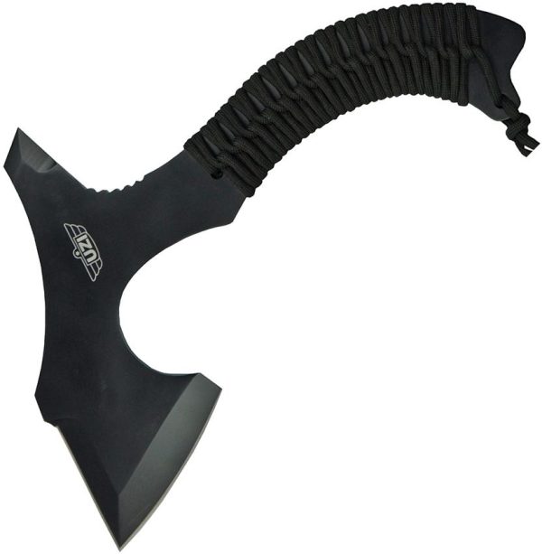 UZKAXE5 Uzi Throwing Axe - 10 inches Black Paracord