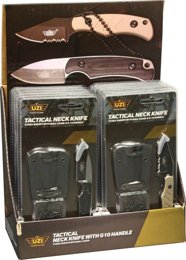 UZI Tactical Neck Knife Display - 12-Piece Set G10