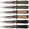 Uzi Throwing Knife Set 4" Double Edge Stainless 6-Pack w/ Sheath