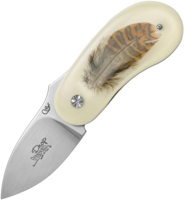 Viper Drop Feather Linerlock Pheasant Inlay