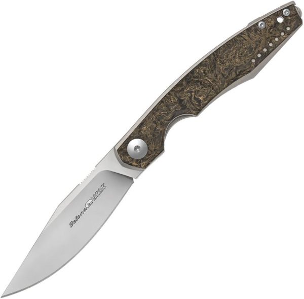 Viper Belone Linerlock Folding Knife M390 Gold Carbon Fiber