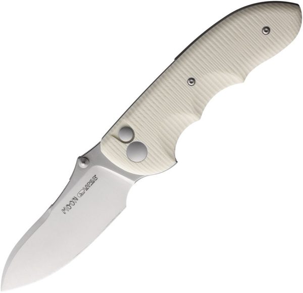 Viper Moon Button Lock Ivory Folding Knife MagnaCut Steel