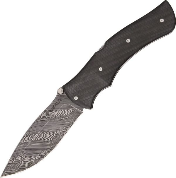 Viper Start Damascus Lockback Carbon Fiber