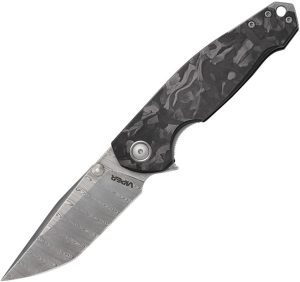 Viper Katla Linerlock Damascus Carbon Fiber Folding Knife