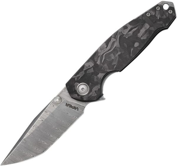 Viper Katla Linerlock Damascus Carbon Fiber Folding Knife