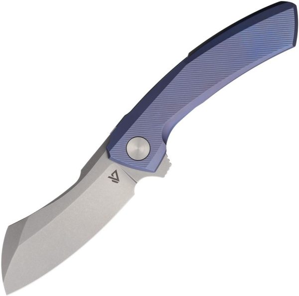 VANG012 Vanguard Mini Cleaver Framelock Blue M390 Folding Knife