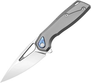 Vanguard StarRunner Framelock Mirror M390 Gray Titanium Folding Knife