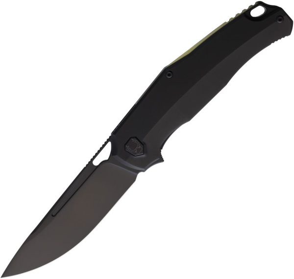 VANG05 Vanguard Atomic Framelock Samurai M390 Black Titanium Folding Knife