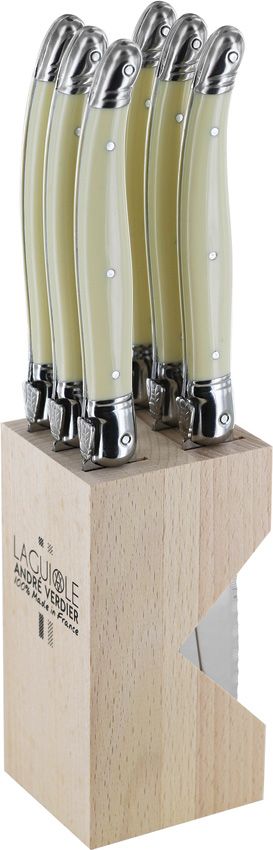 VER706IBBP Andre Verdier Laguiole 706IBBP Steak Knife Set White 4.5" Serrated