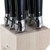 Andre Verdier Laguiole Steak Knife Set Black 4.5" Serrated 6-Piece w/ Block