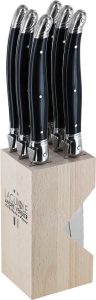 VER706NBBP Andre Verdier Laguiole 706NBBP Steak Knife Set Black 6pc