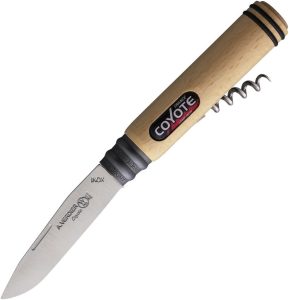 VERCOY3781 Andre Verdier Coyote Folder Beech - Stainless & Corkscrew