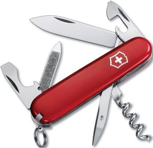 VN03803 Victorinox Sportsman Red Multi-Tool - 12-Function Outdoor Knife
