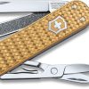 Victorinox Classic Precious Alox Folding Knife 2.5" Brass Gold