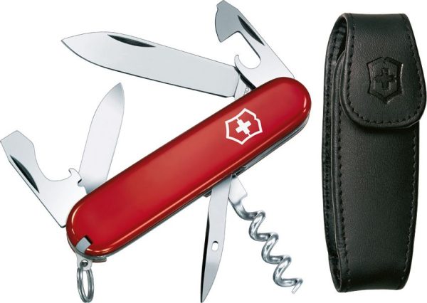Victorinox Spartan Red Multi-Tool with Leather Sheath