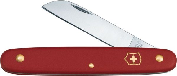 VN39050B1 Victorinox Floral Knife Red Sheepsfoot Slip Joint
