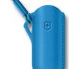 VN406702 Victorinox Classic Leather Pouch Summer Rain Blue with Clip
