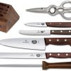 Victorinox Kitchen Block Set Brown Wood 6-Piece w/ Sharpening Steel