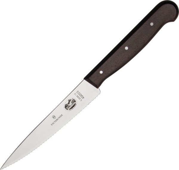 VN5203012 Victorinox Utility Knife Serrated Wood Handle