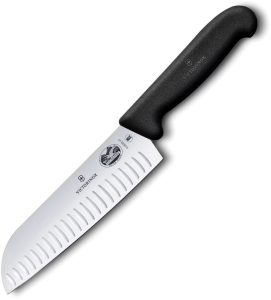 VN5252317BK Victorinox Santoku 7in Granton Blade Black