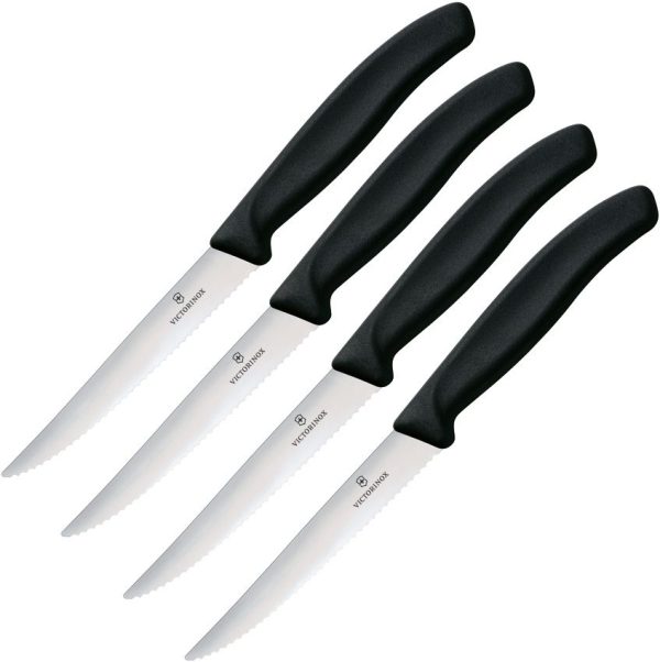 Victorinox Steak Knife Set 4pc - Black Serrated