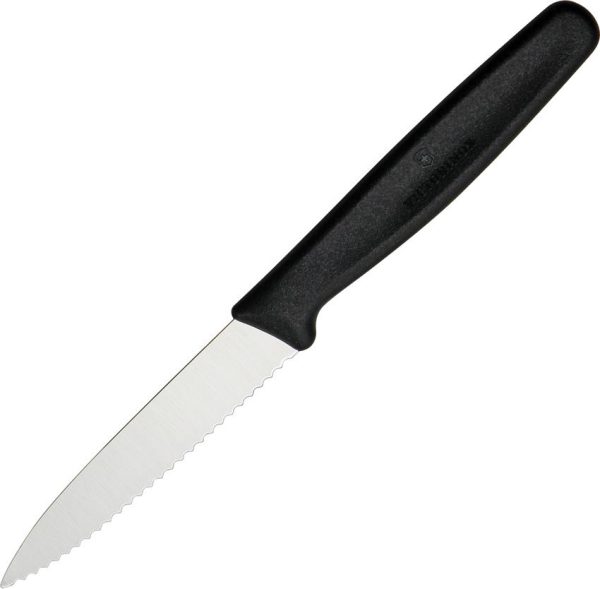 VN67633 Victorinox Paring Knife Serrated Black 3.25in