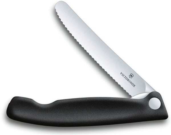 VN67833FB Victorinox Swiss Classic Folding Paring Serrated Black