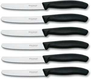 VN67833X8 Victorinox Steak Knife Set 6-Piece Serrated Black