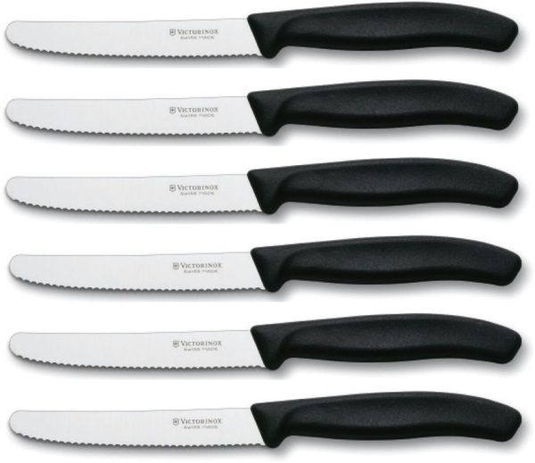 Victorinox Steak Knife Set 6-Piece Serrated Black