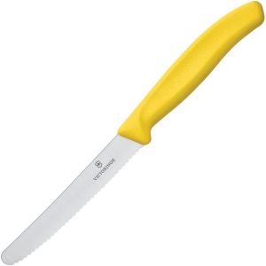 Victorinox Utility Knife Yellow Serrated 4 inches