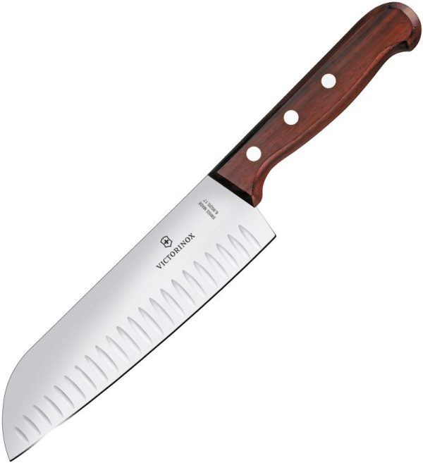 VN6852017X2 Victorinox Santoku Fluted Edge Wood Handle