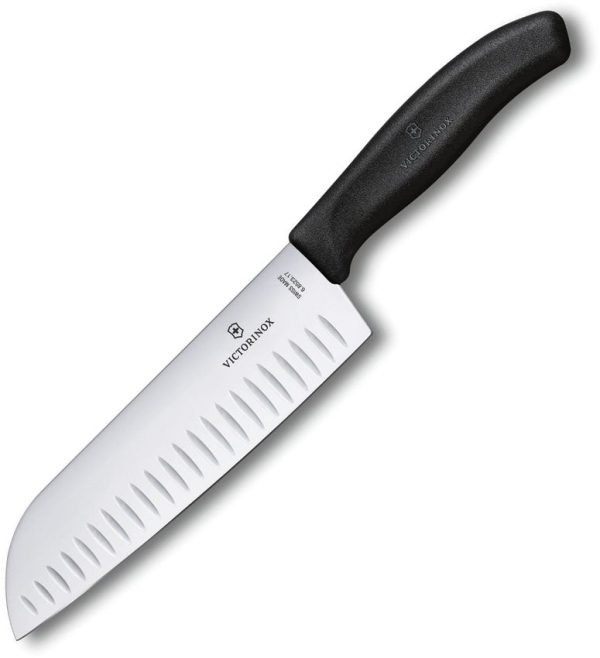 Victorinox Santoku Fluted Edge Knife - Black TPE