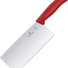 Victorinox Cleaver 7" Satin Stainless Blade Red Handle