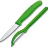 Victorinox Pairing Knife & Peeler Combo, 3.25" Blade, Green Handle, Pillow Pack