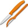 VN760759X1 Victorinox Pairing Knife/Peeler Combo, 3.25" Blade, Orange Handle, Pillow Pack