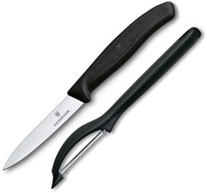 VN76075X8 Victorinox Pairing Knife Peeler Combo Black