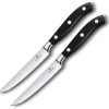 Victorinox 2pc Steak Knife Set 4.75" Satin Blade Black Handle