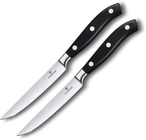 VN772422 Victorinox Steak Knife Set 2pc - Black POM Satin Blade