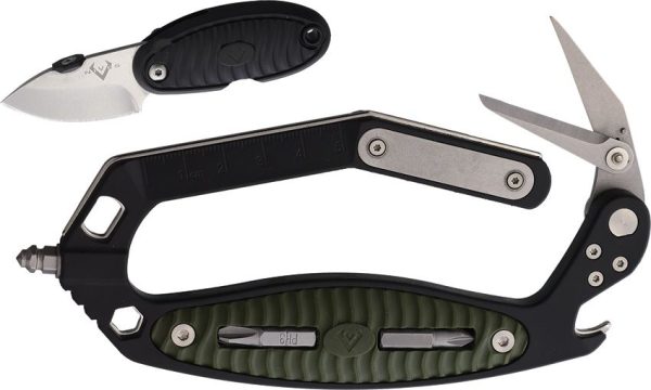 VNI03060 V Nives C.R.A.B. Framelock - Black Green Handle