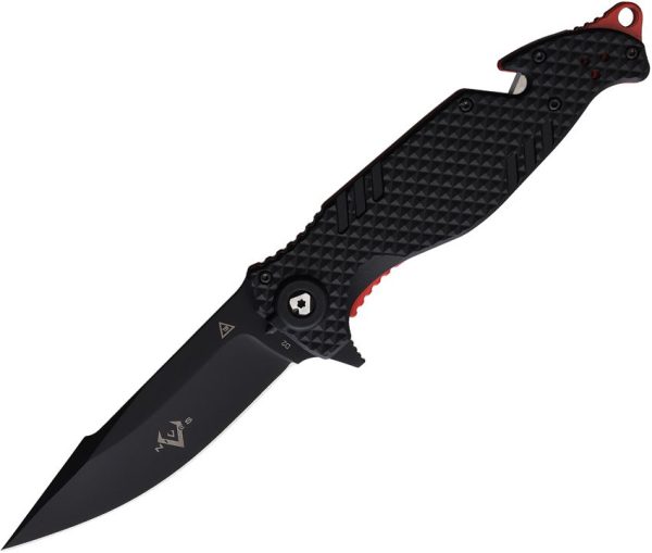 V Nives Trail Blazer Linerlock Folding Knife D2 Steel Red