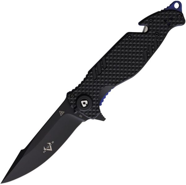 VNI03096 V Nives Trail Blazer Linerlock Folding Knife D2 Steel Black