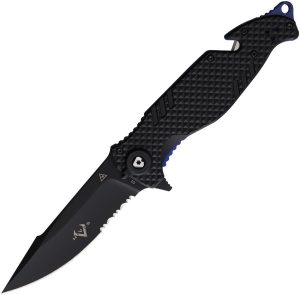 VNI03097 V Nives Trail Blazer Linerlock Folding Knife D2 Steel Black