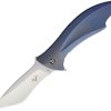 V NIVES Deplorable Framelock 4" S35VN Blue Titanium Folding Knife