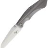 V NIVES Sportster Framelock 3.88" Wharncliffe Gray Titanium Folding Knife